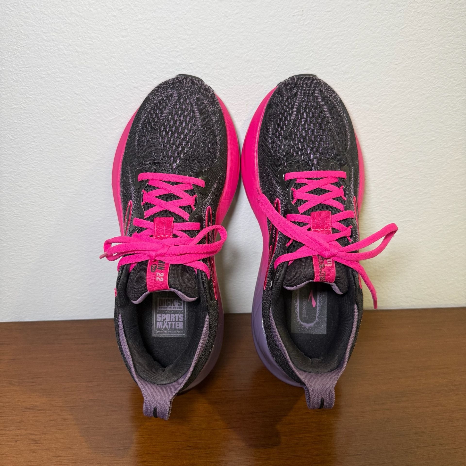 Brooks Glycerin 22 Running Shoes Black Pink Women US 7.5 9
