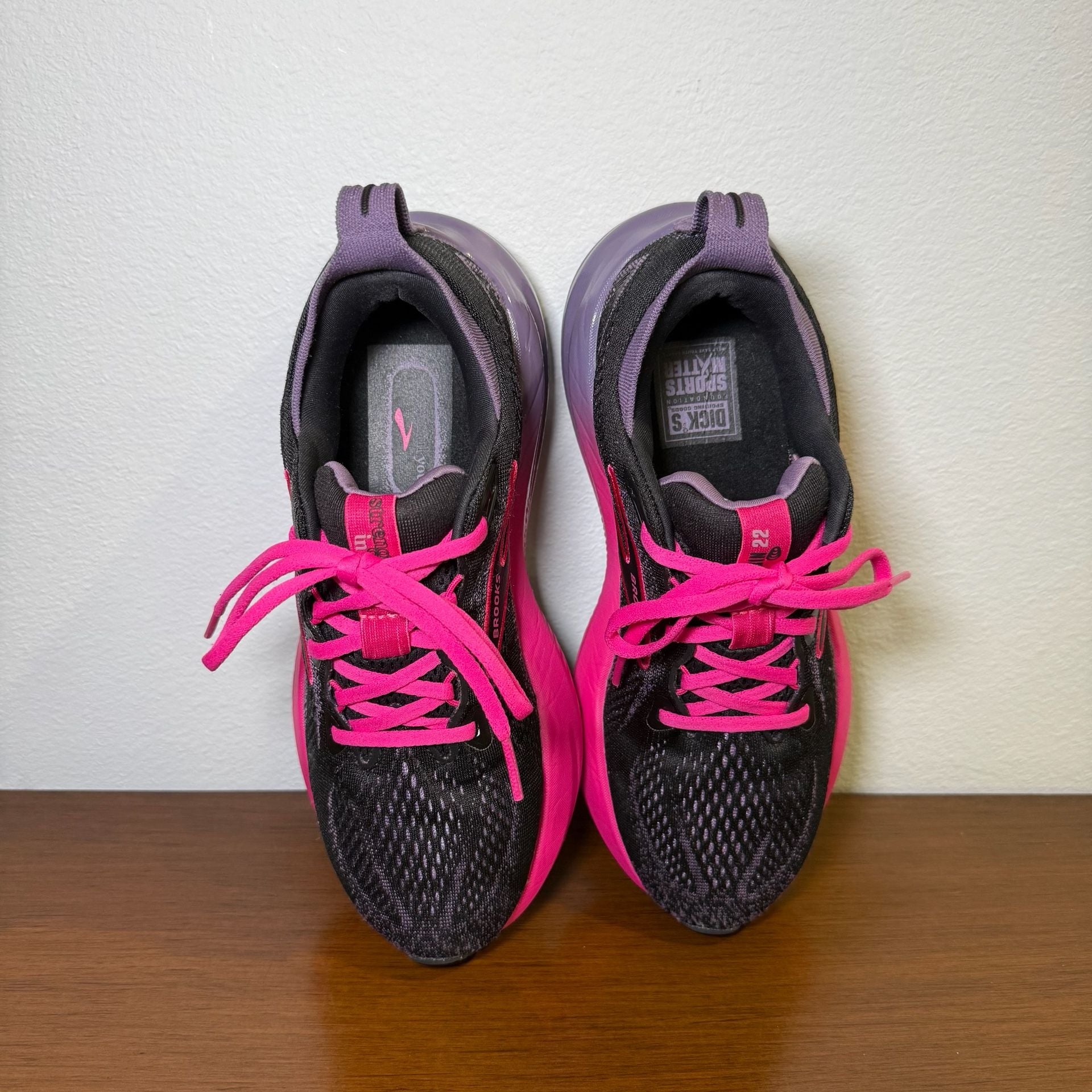 Brooks Glycerin 22 Running Shoes Black Pink Women US 7.5 10