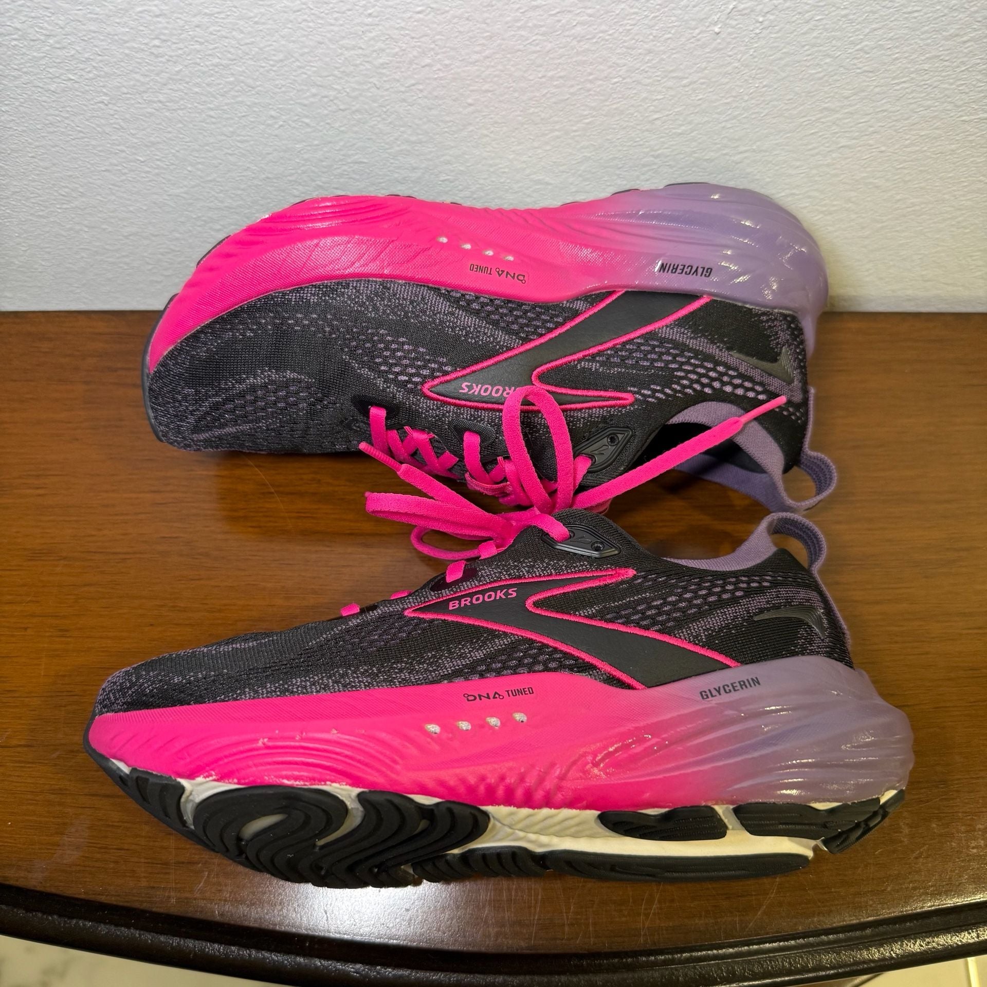 Brooks Glycerin 22 Running Shoes Black Pink Women US 7.5 11