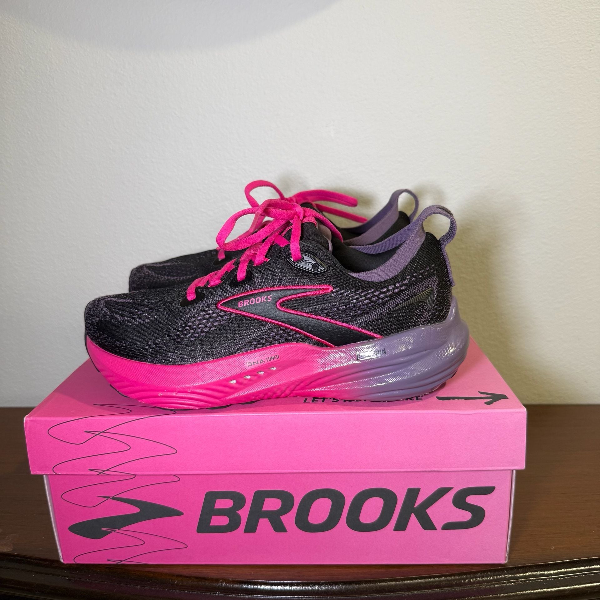 Brooks Glycerin 22 Running Shoes Black Pink Women US 7.5 13