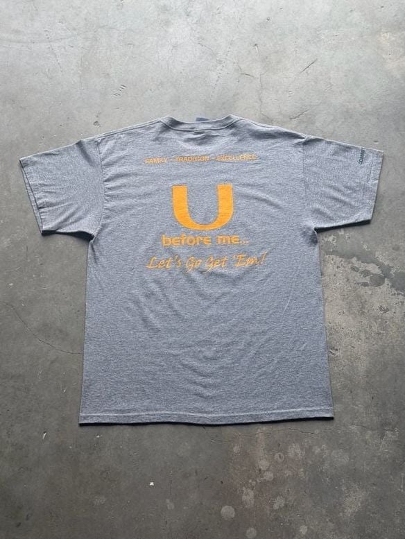 Jerzees University of Miami Football 09 Double Sided Graphic T-Shirt Size Mens L 8