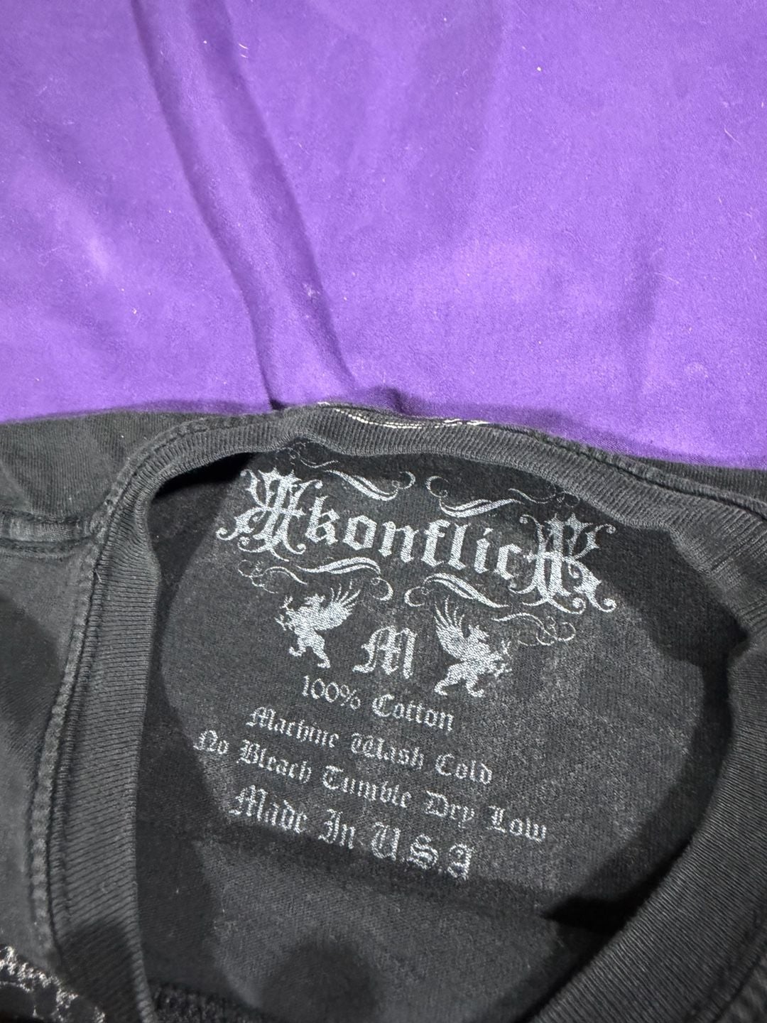 Kenflick Graphic T-Shirt Size M Black Y2K Dagger Eagle 3