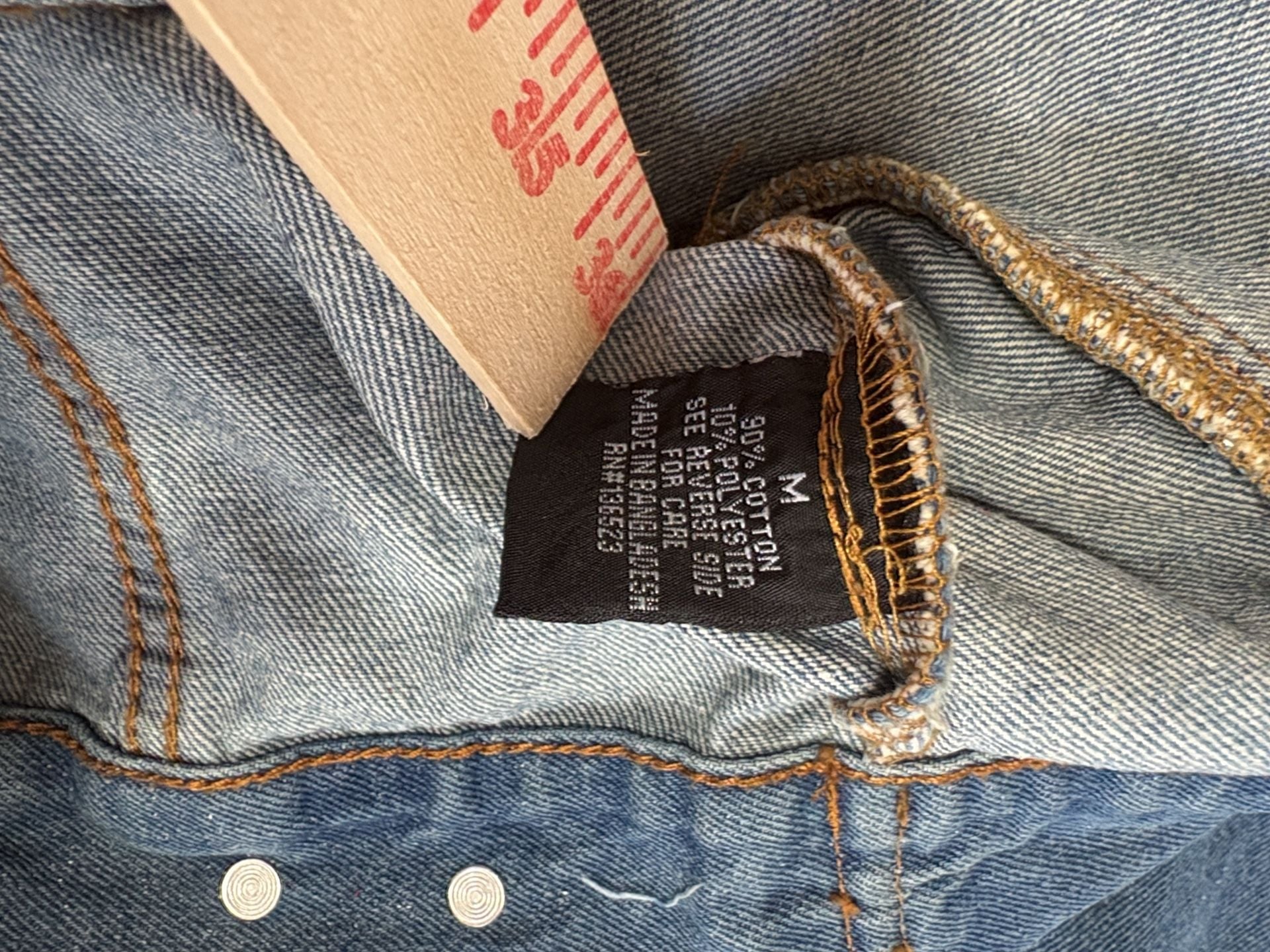 Brooklyn Cloth Jean Jacket Size M Blue Blessed Rose Embroidery Patches 6