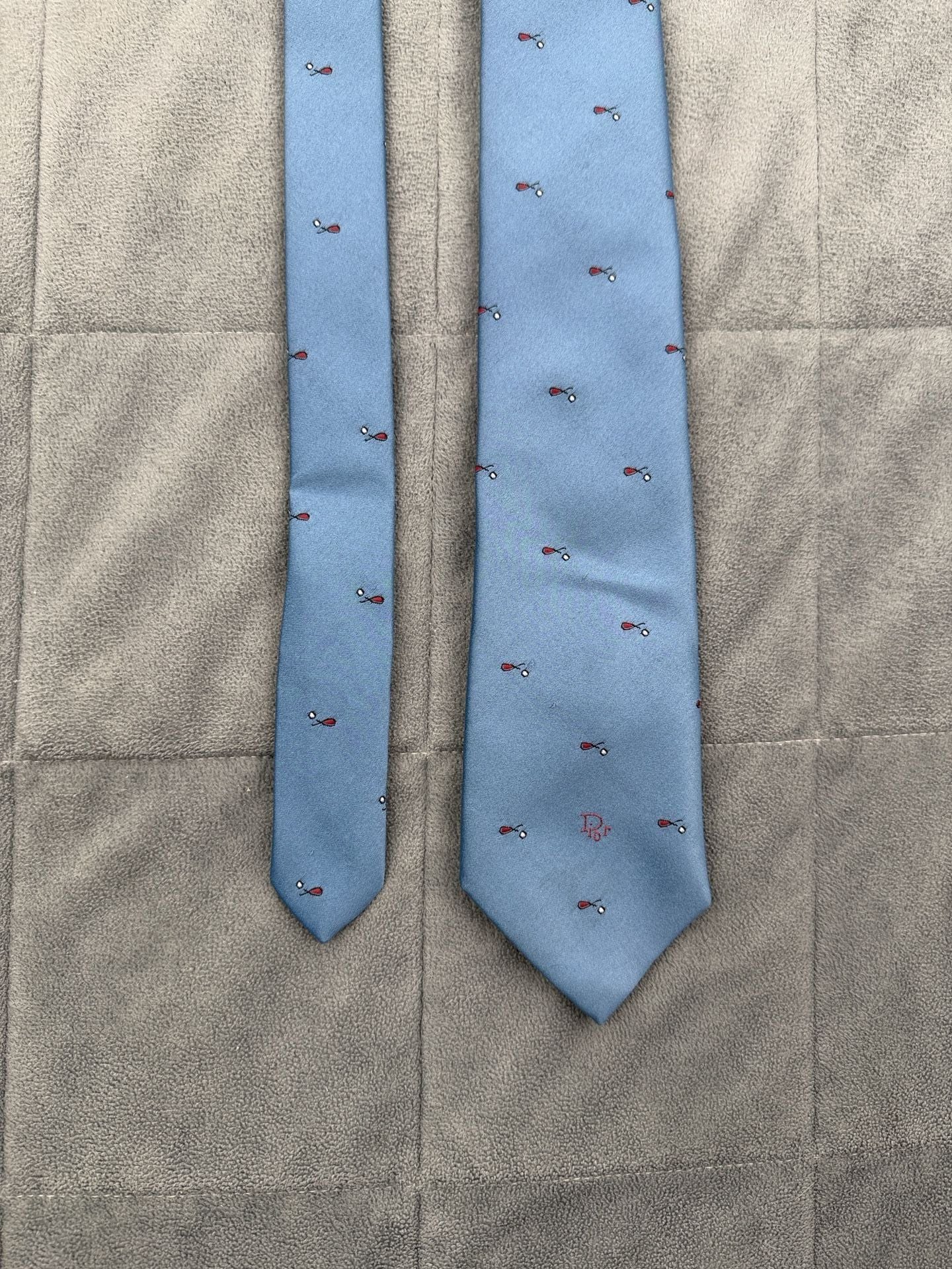 Christian Dior Blue Golf Club Silk Blend Neck Tie Made in USA 4