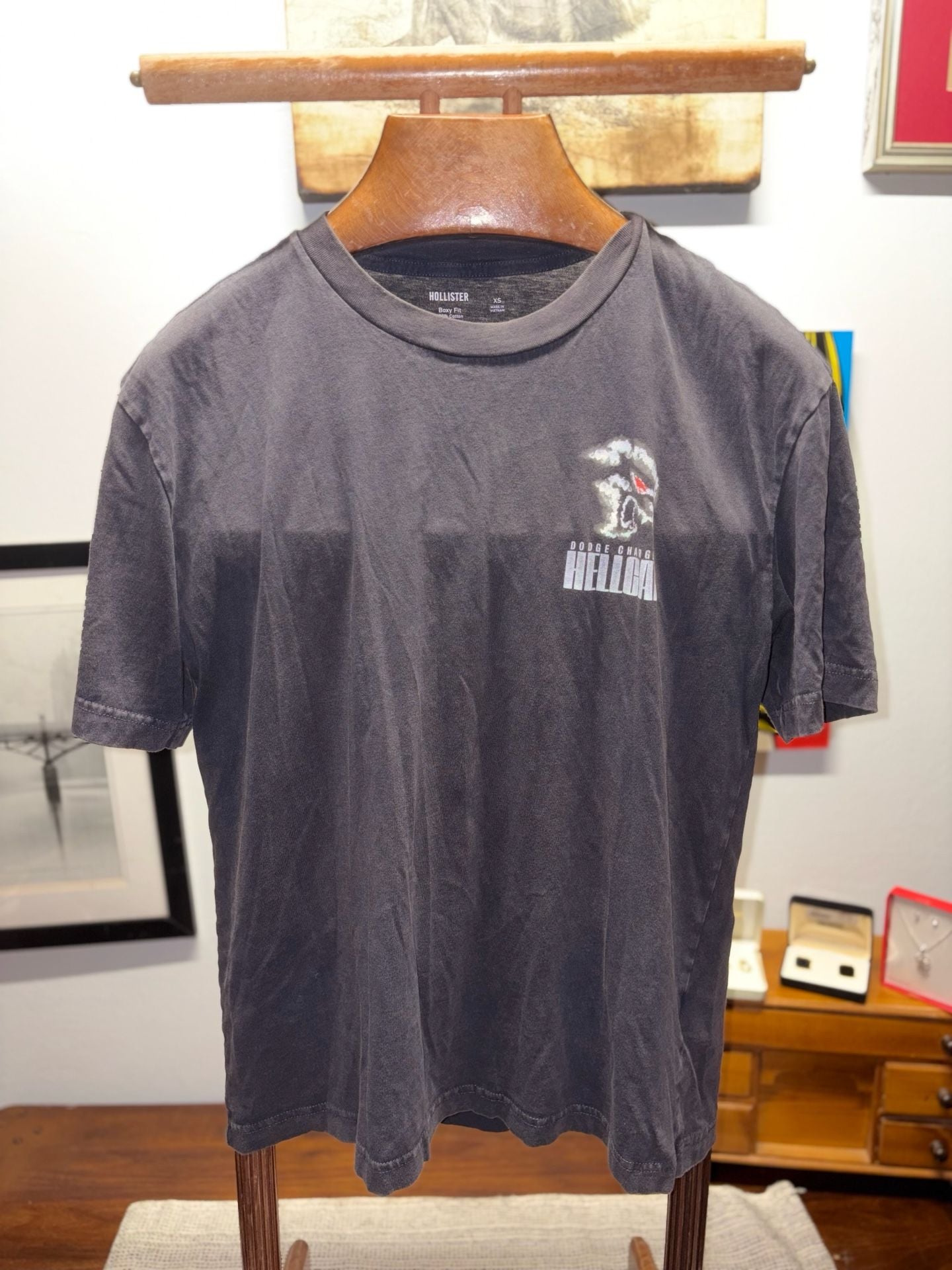 Hollister Dodge Charger Hellcat Graphic T-Shirt Size XS 2