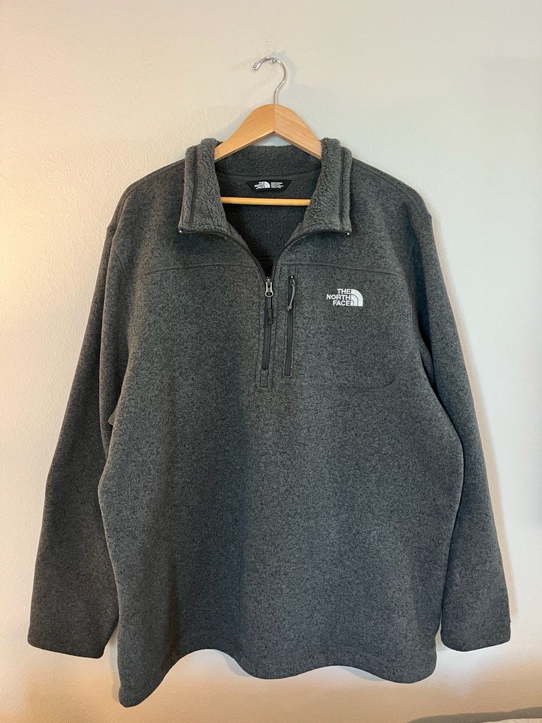 The North Face, 2XL Gordon Lyons 1/4 Zip Fleece Pullover, Fall Sweater, Grey 2