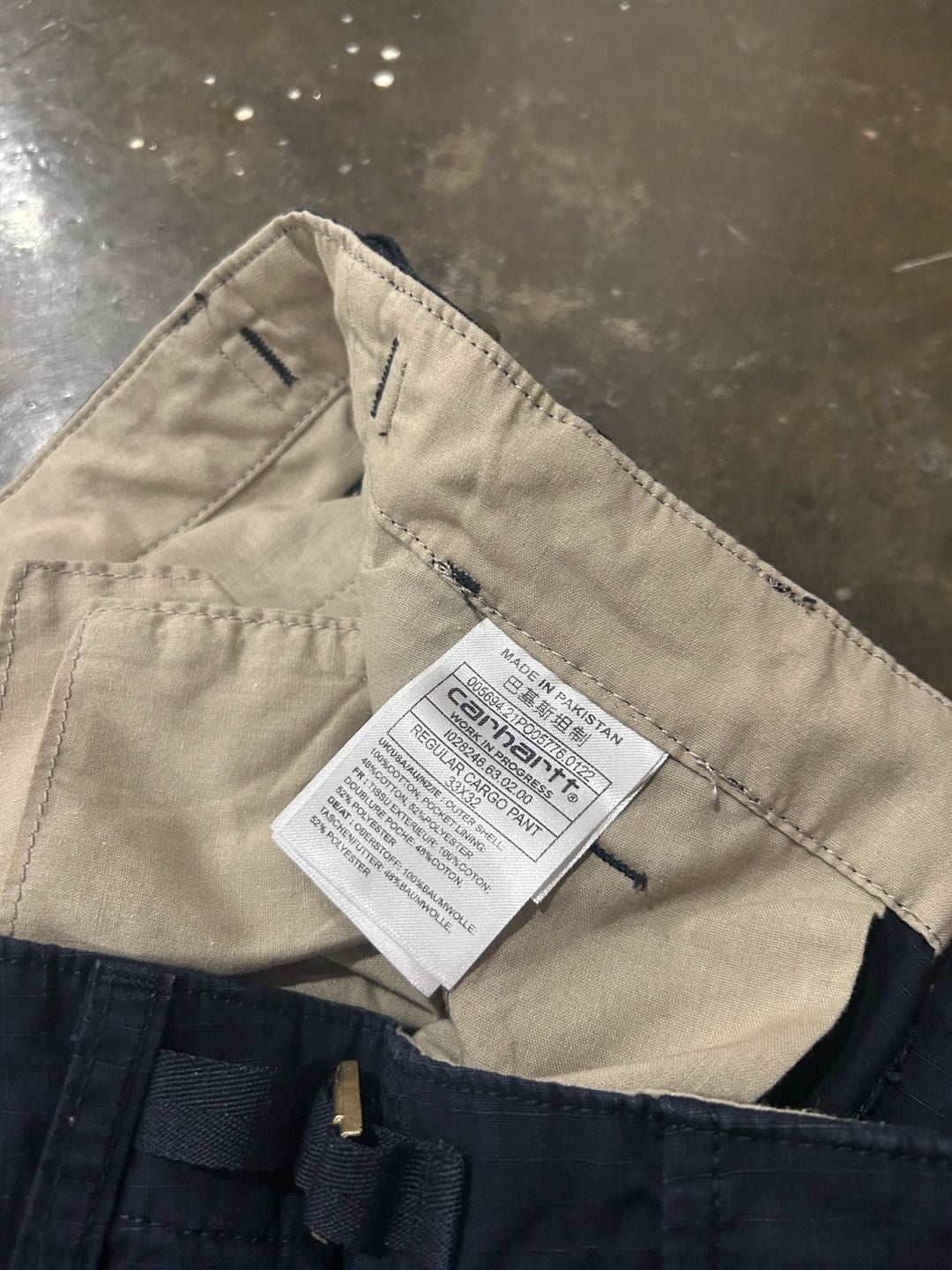 Carhartt WIP Regular Cargo Pant Size 33x32 Navy Blue 5