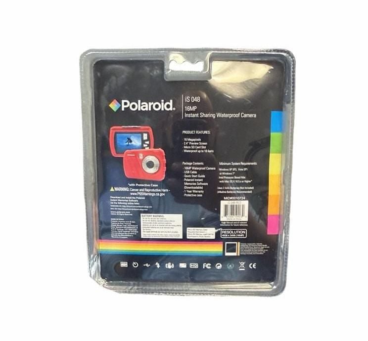 Polaroid IS048 16MP Waterproof Camera Red NEW 2