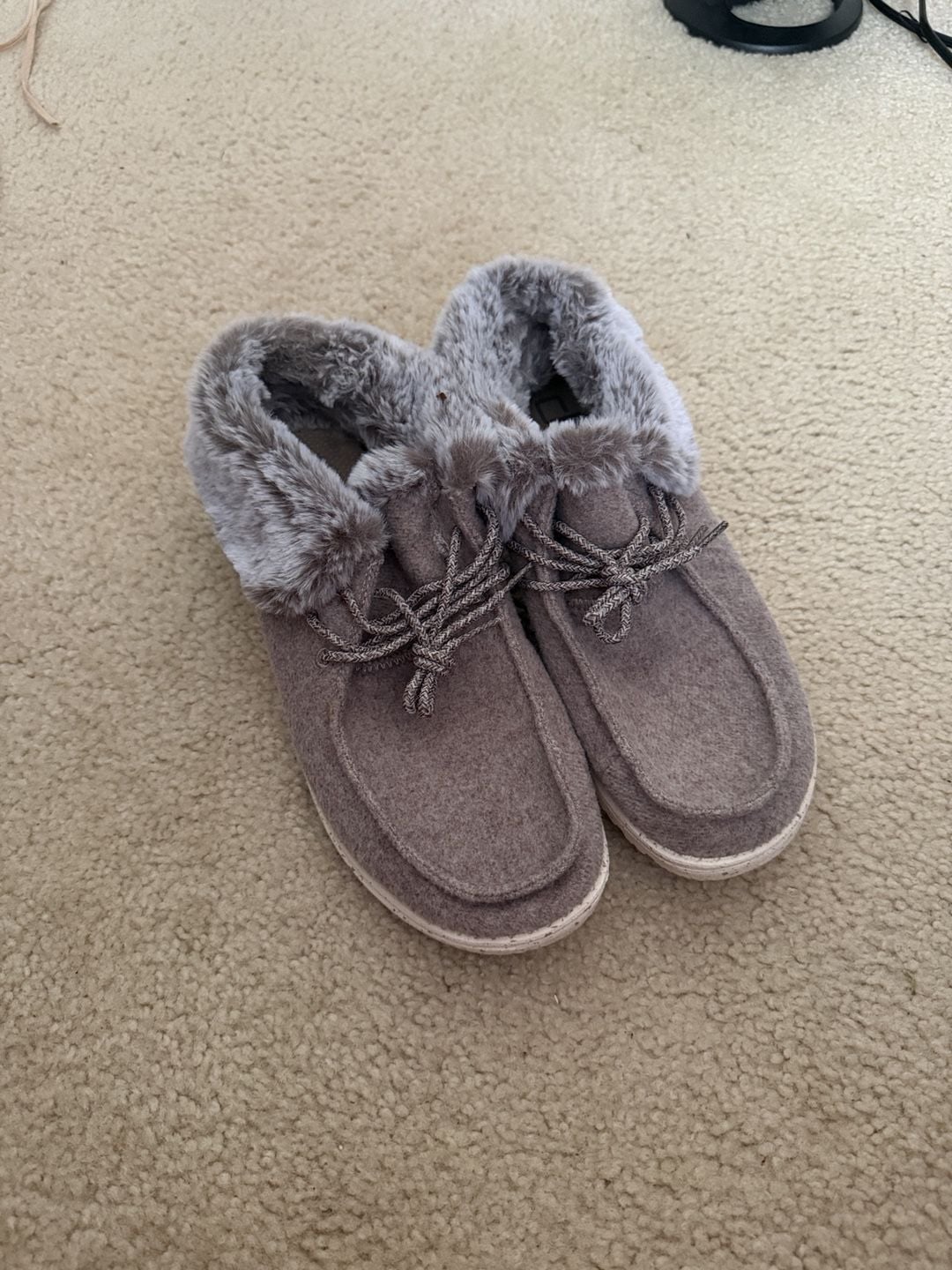 Hey Dude Britt Faux Fur Slip On Booties Grey 2