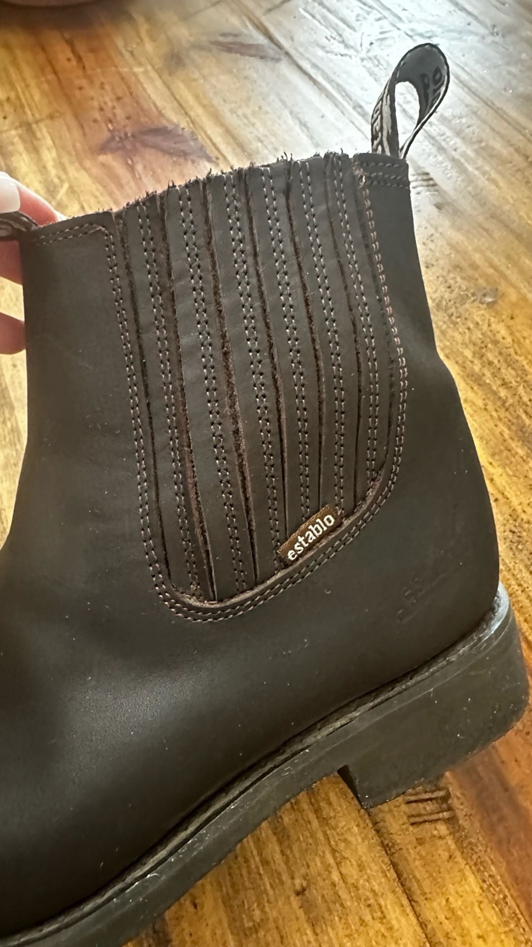 Establo Leather Chelsea Boots Size 8 Black 4