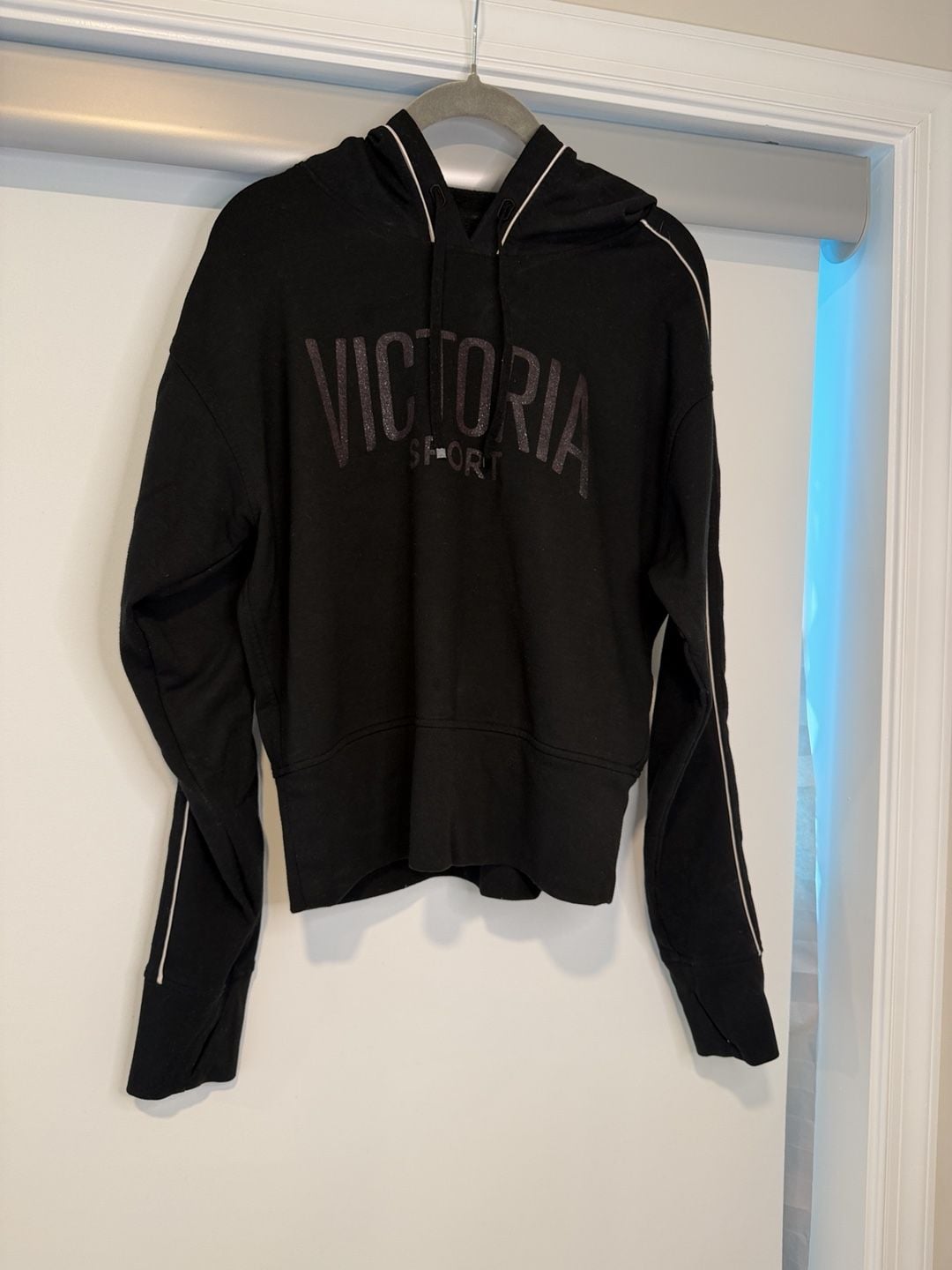 Victoria Sport Black Hoodie With Piping 3