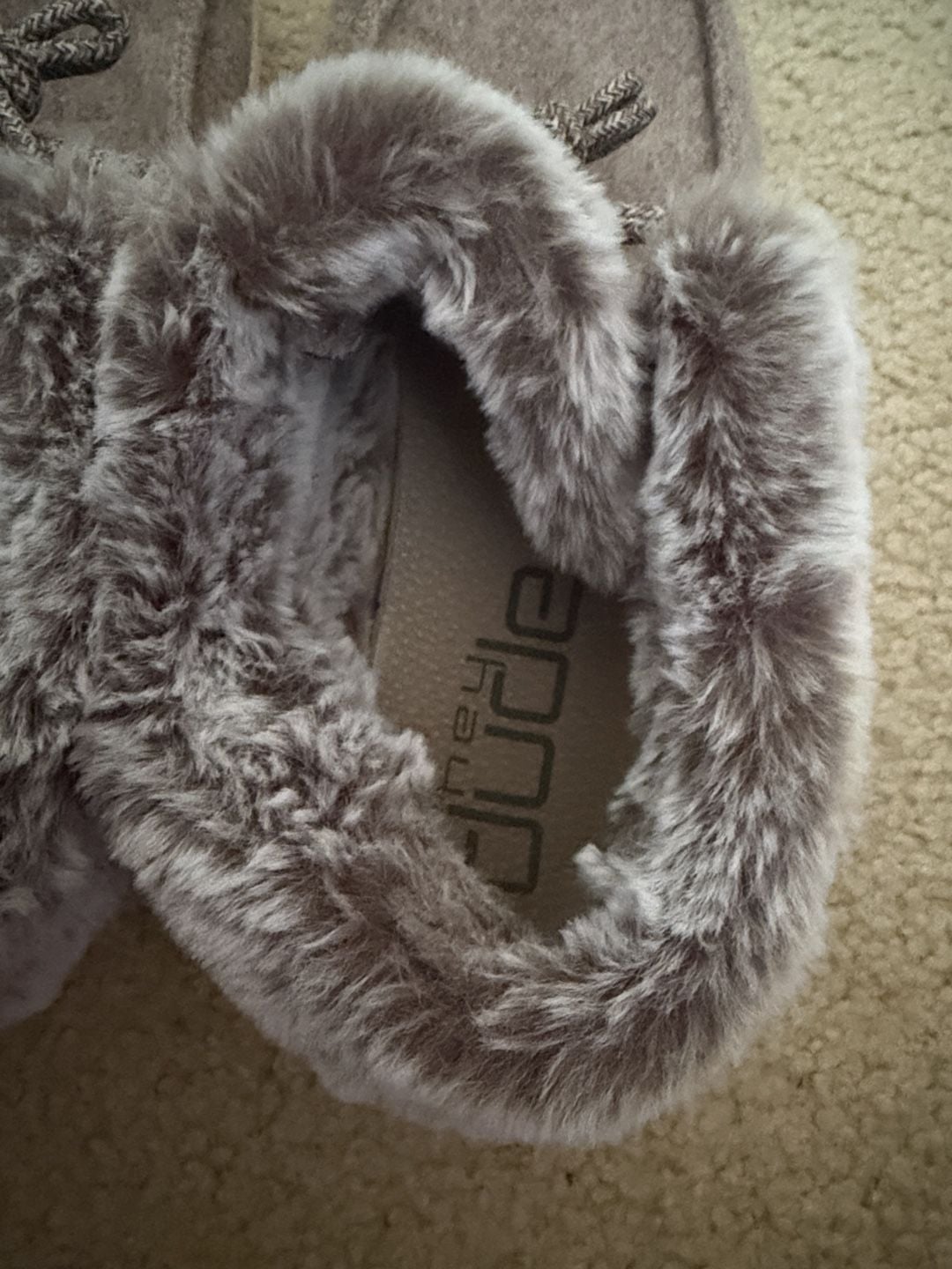 Hey Dude Britt Faux Fur Slip On Booties Grey 5