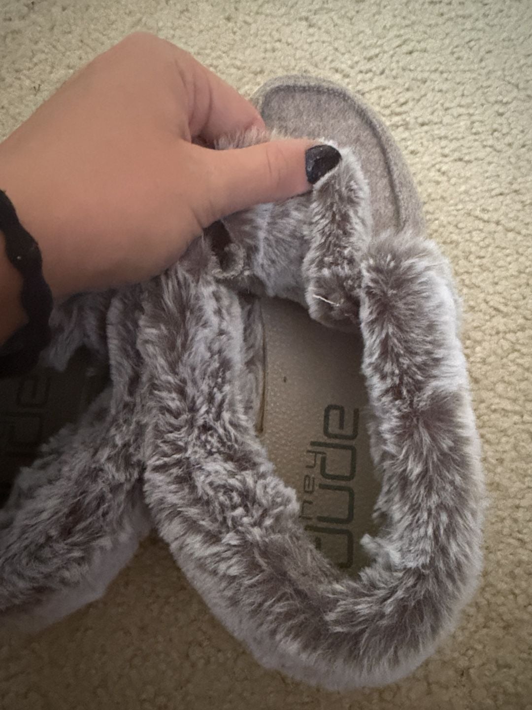 Hey Dude Britt Faux Fur Slip On Booties Grey 6