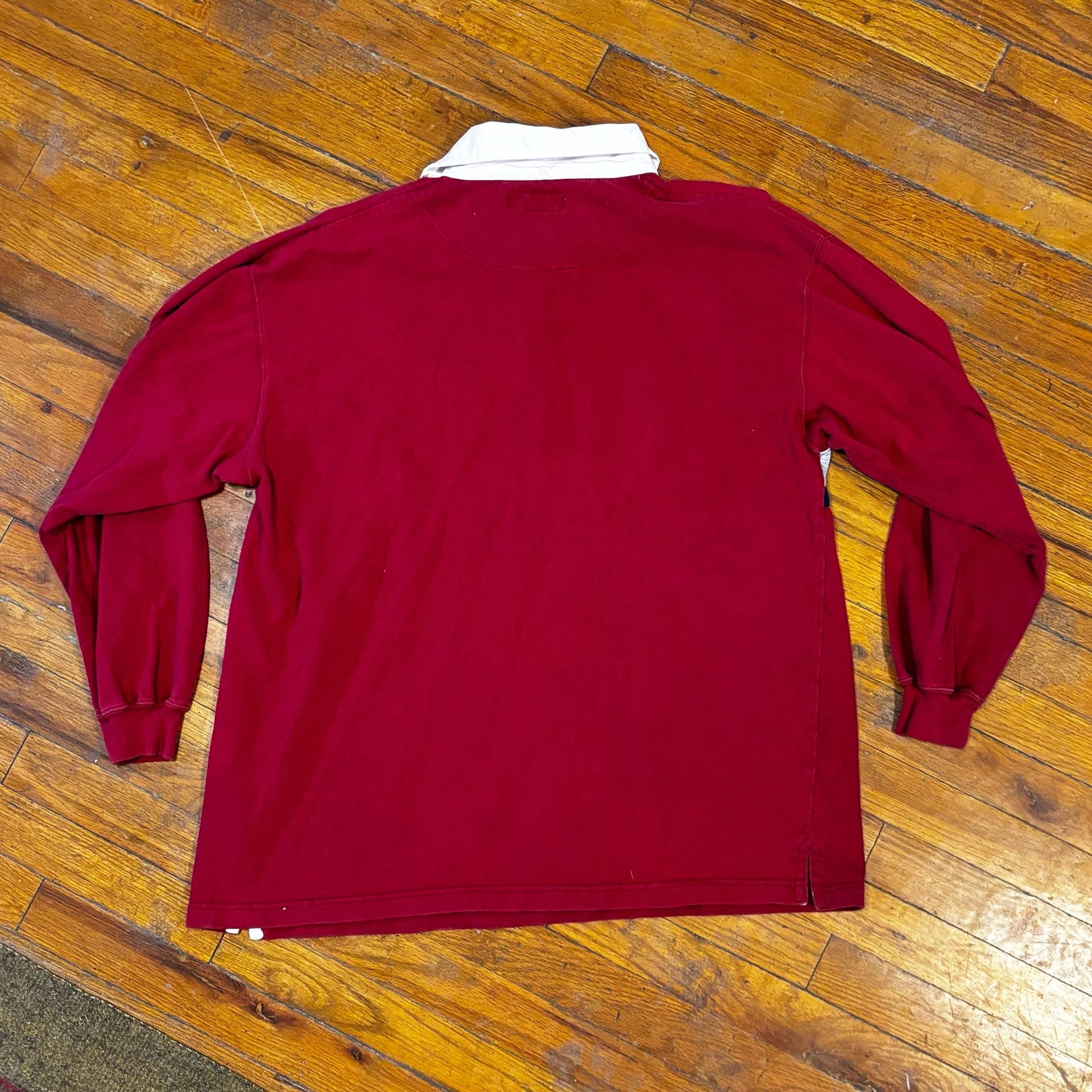 Vintage Solstice International Rugby Shirt Size L Red Long Sleeve Striped 3