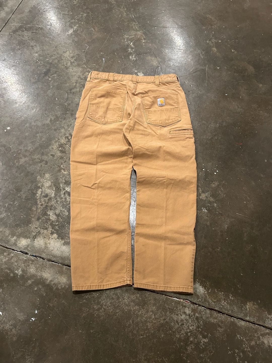 Carhartt Relaxed Fit Work Pants Size 34x30 Tan Duck Canvas Utility Dungaree 2