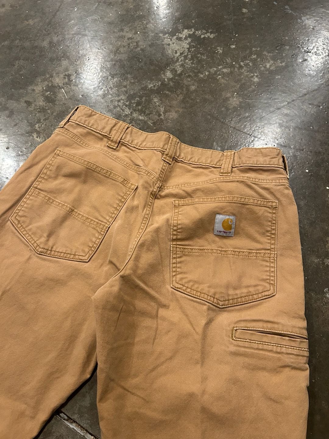 Carhartt Relaxed Fit Work Pants Size 34x30 Tan Duck Canvas Utility Dungaree 3