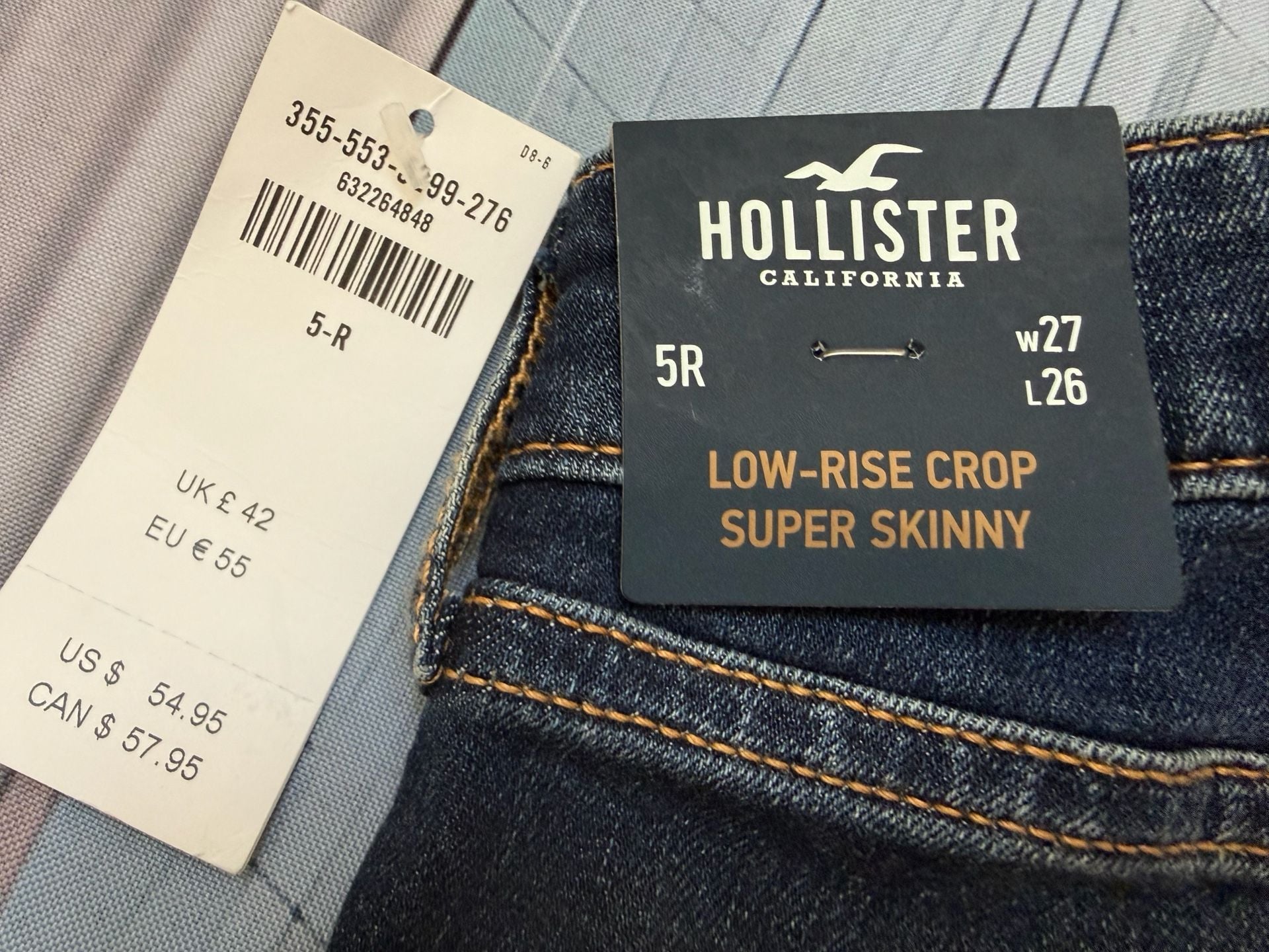 Hollister Low-Rise Crop Super Skinny Jeans Size 5R W27 L26 2