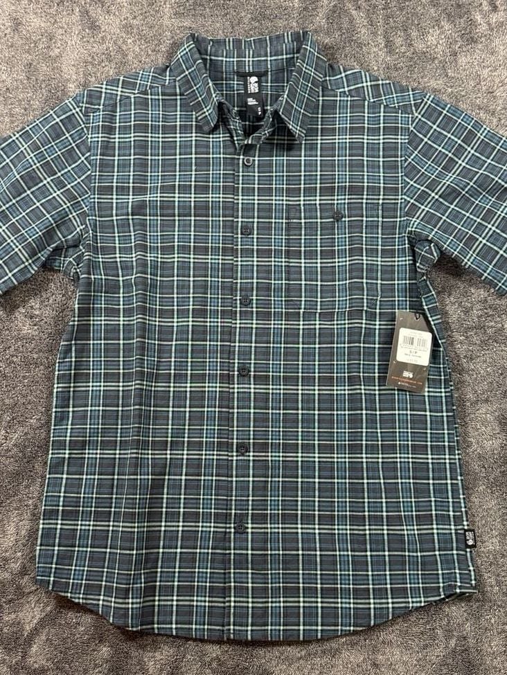New Mens Mountain Hardwear Big Cottonwood Short Sleeve Shirt Size S Plaid 3