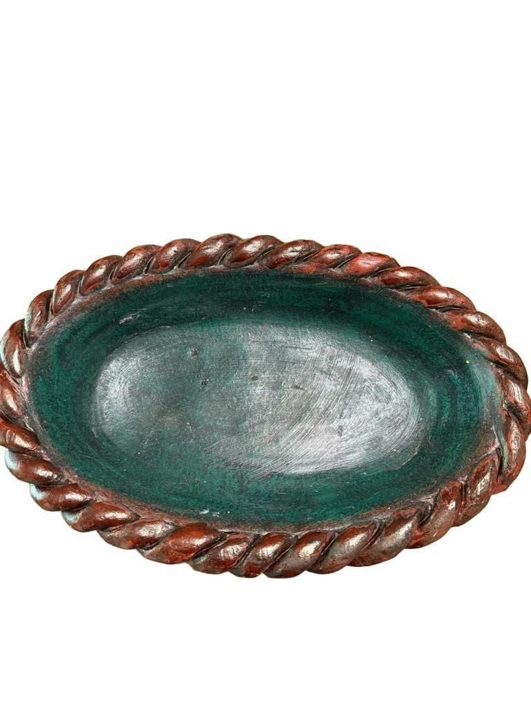 Vintage Hand-Carved Wooden Fruit Set with Basket Bowl 3