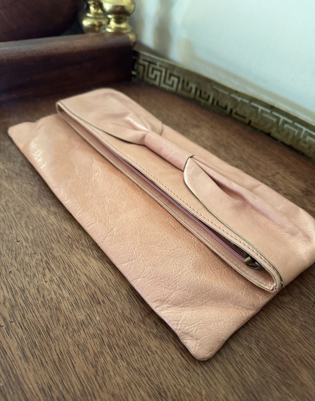 Hobo International Pink Leather Bow Clutch Bag 2