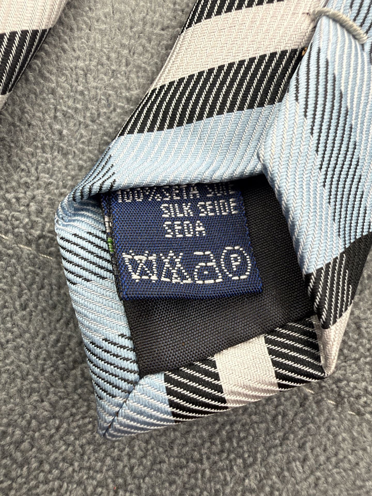 Burberry London Silk Plaid Tie Light Blue Check Italian 8