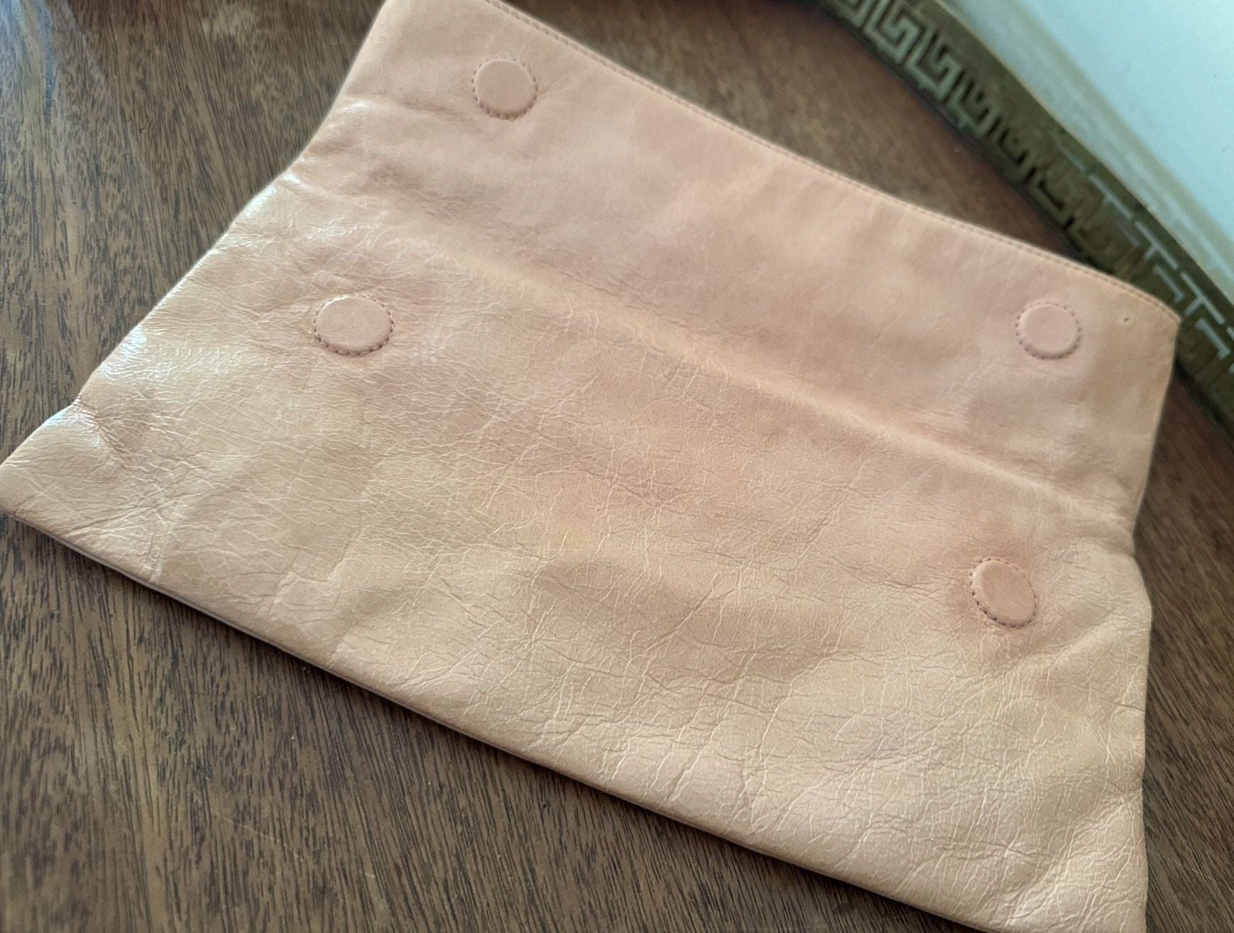 Hobo International Pink Leather Bow Clutch Bag 3