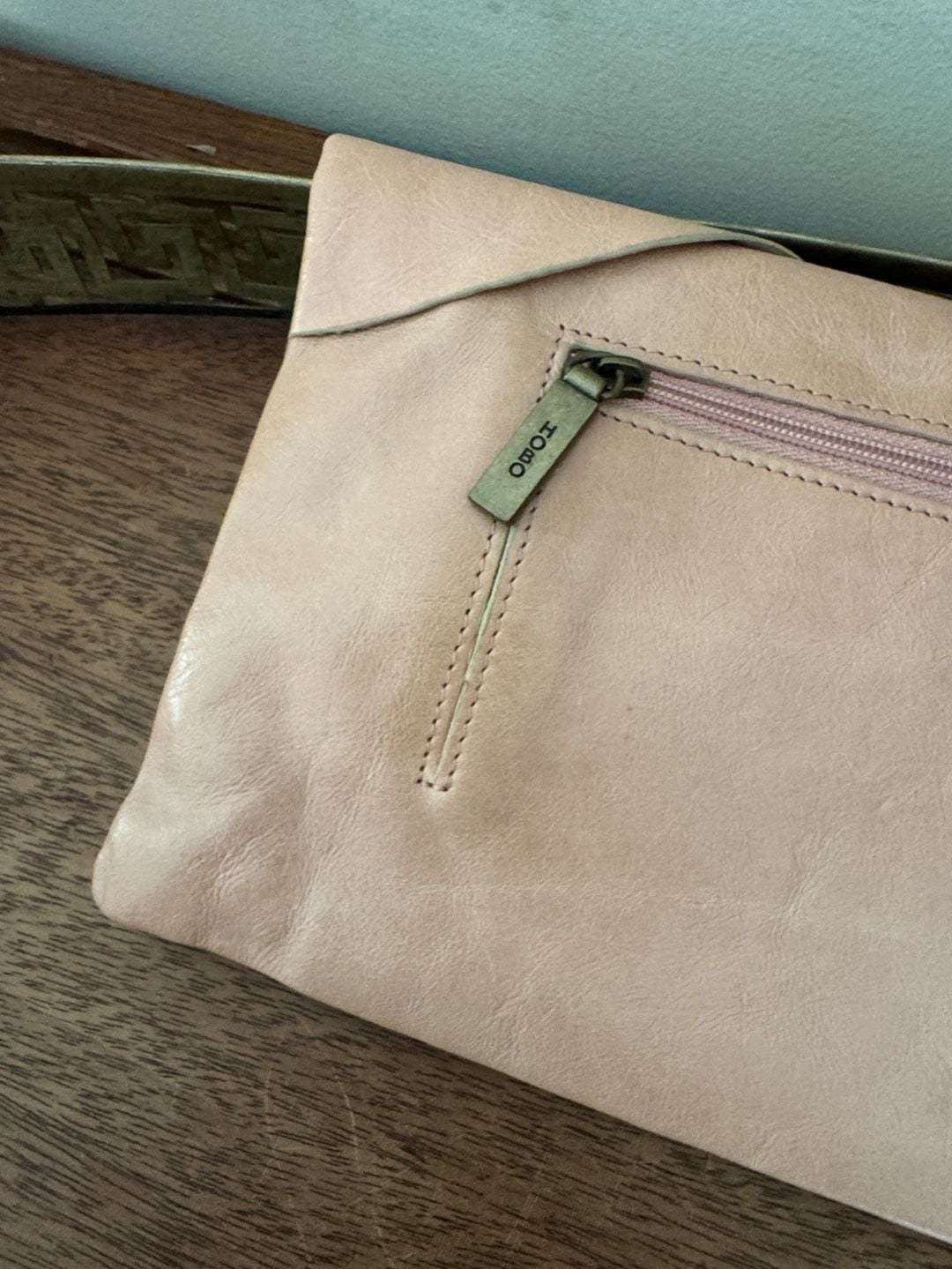 Hobo International Pink Leather Bow Clutch Bag 6