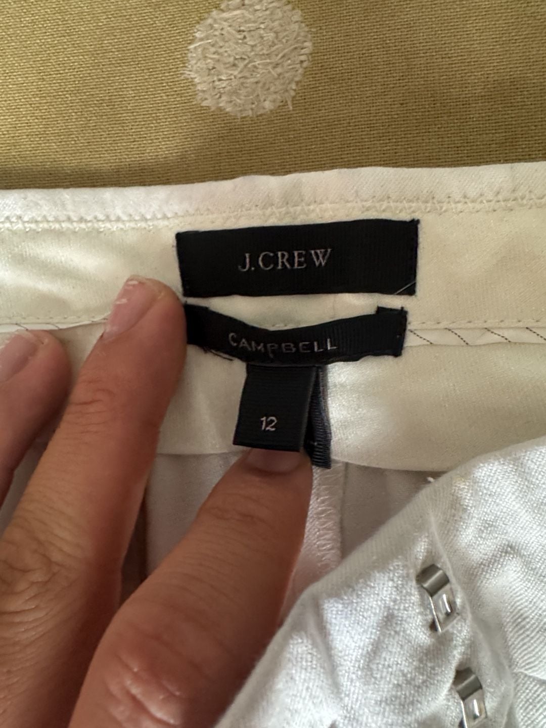 J.Crew Campbell Pant Size 12 White Trouser Chinos 3