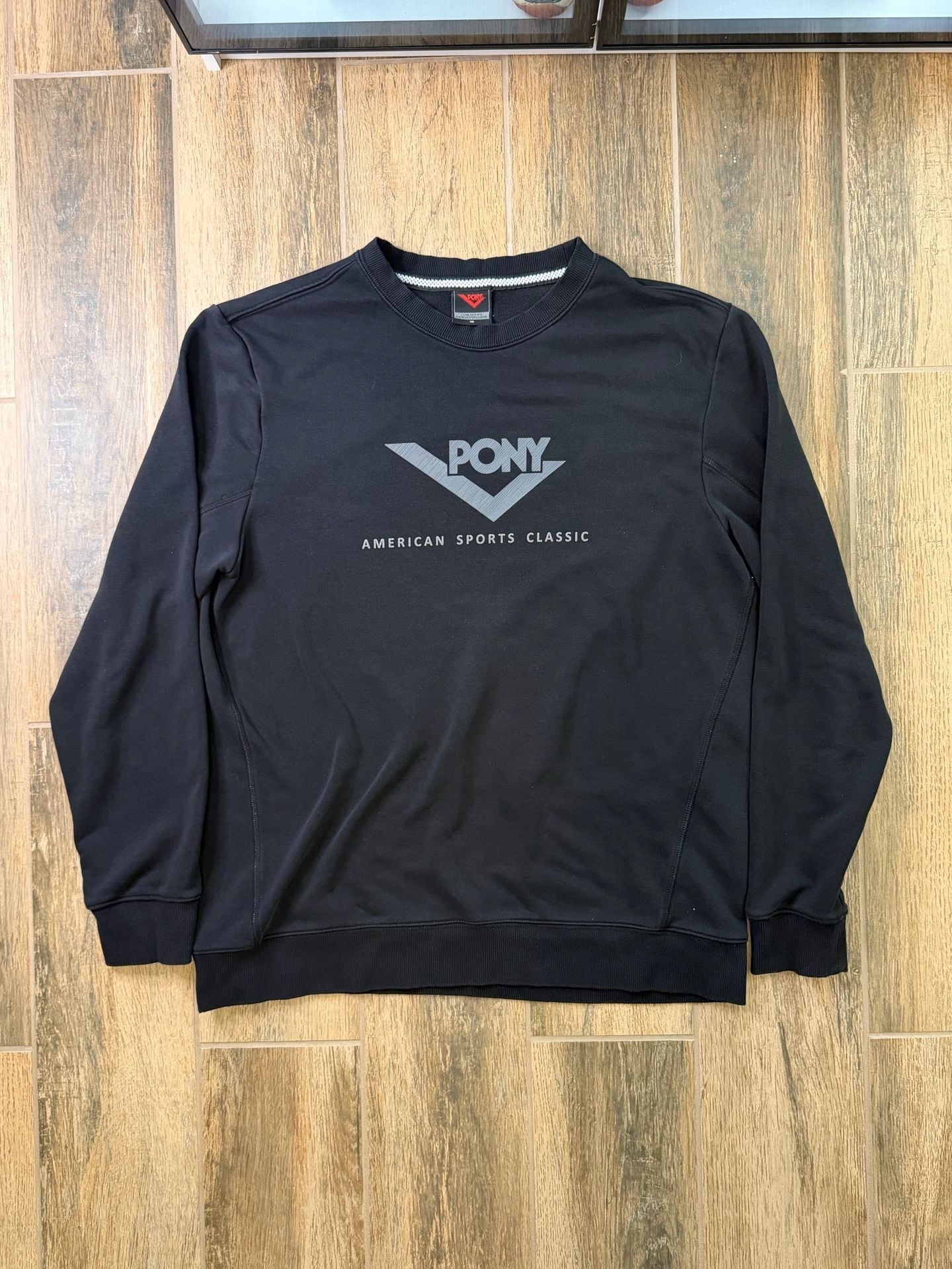 Pony American Sports Classic Sweatshirt Size 105 Black Logo 3