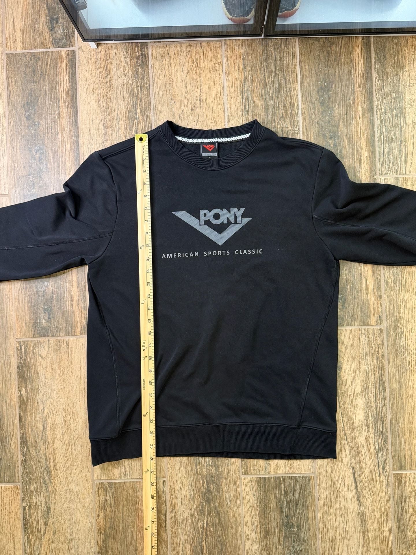 Pony American Sports Classic Sweatshirt Size 105 Black Logo 6