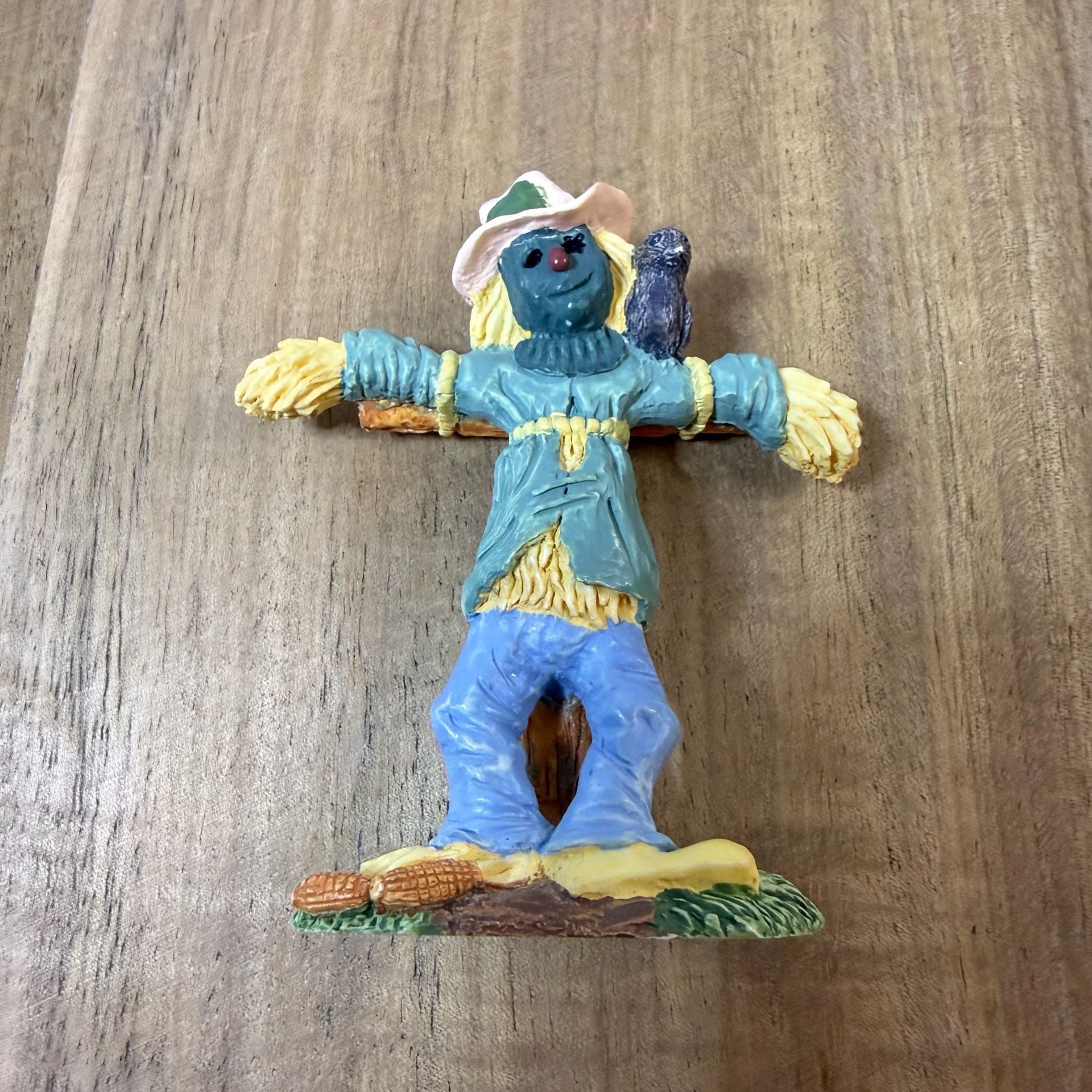 Fall Harvest Scarecrow Figurine Set with Fence Hay Bale Corn 3