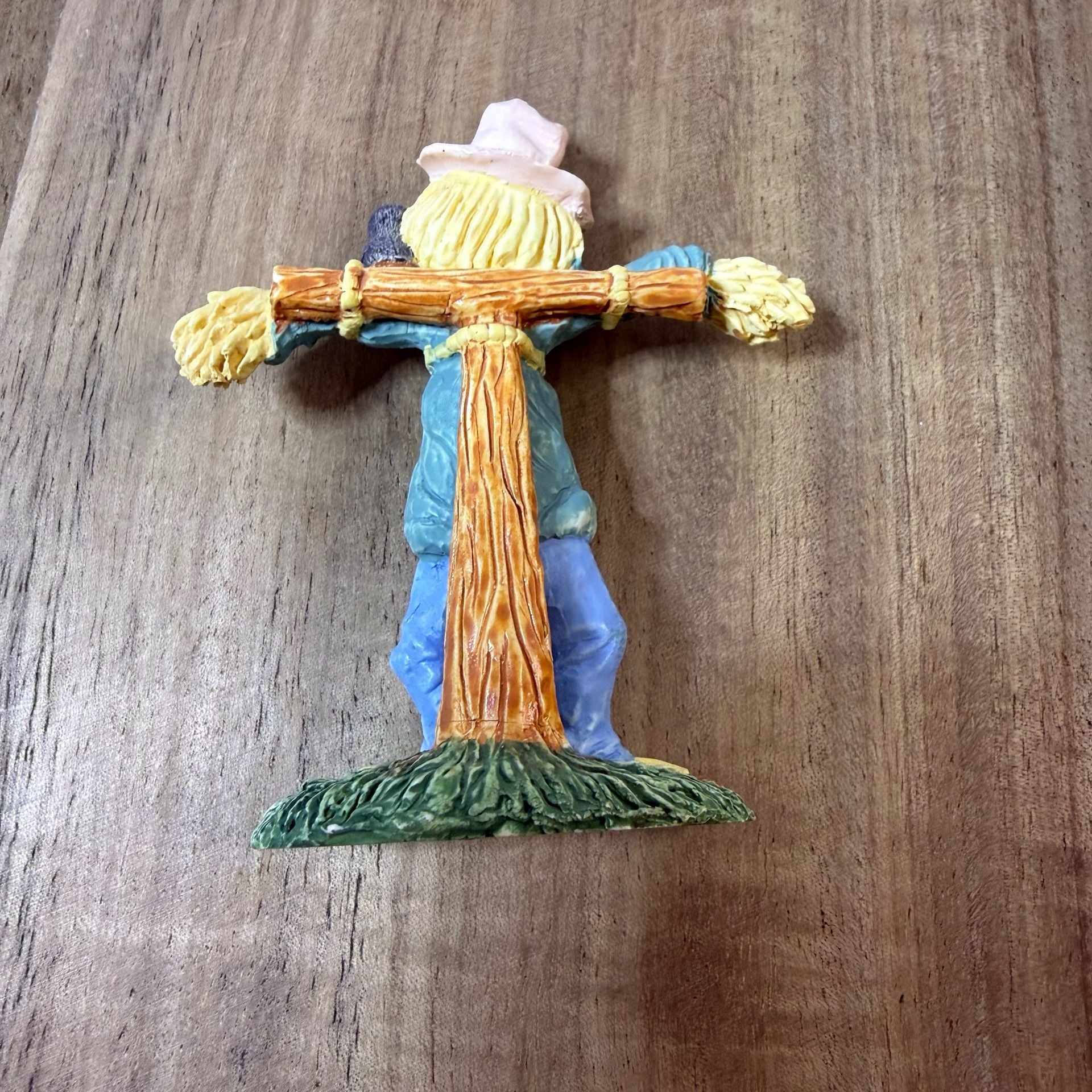 Fall Harvest Scarecrow Figurine Set with Fence Hay Bale Corn 4