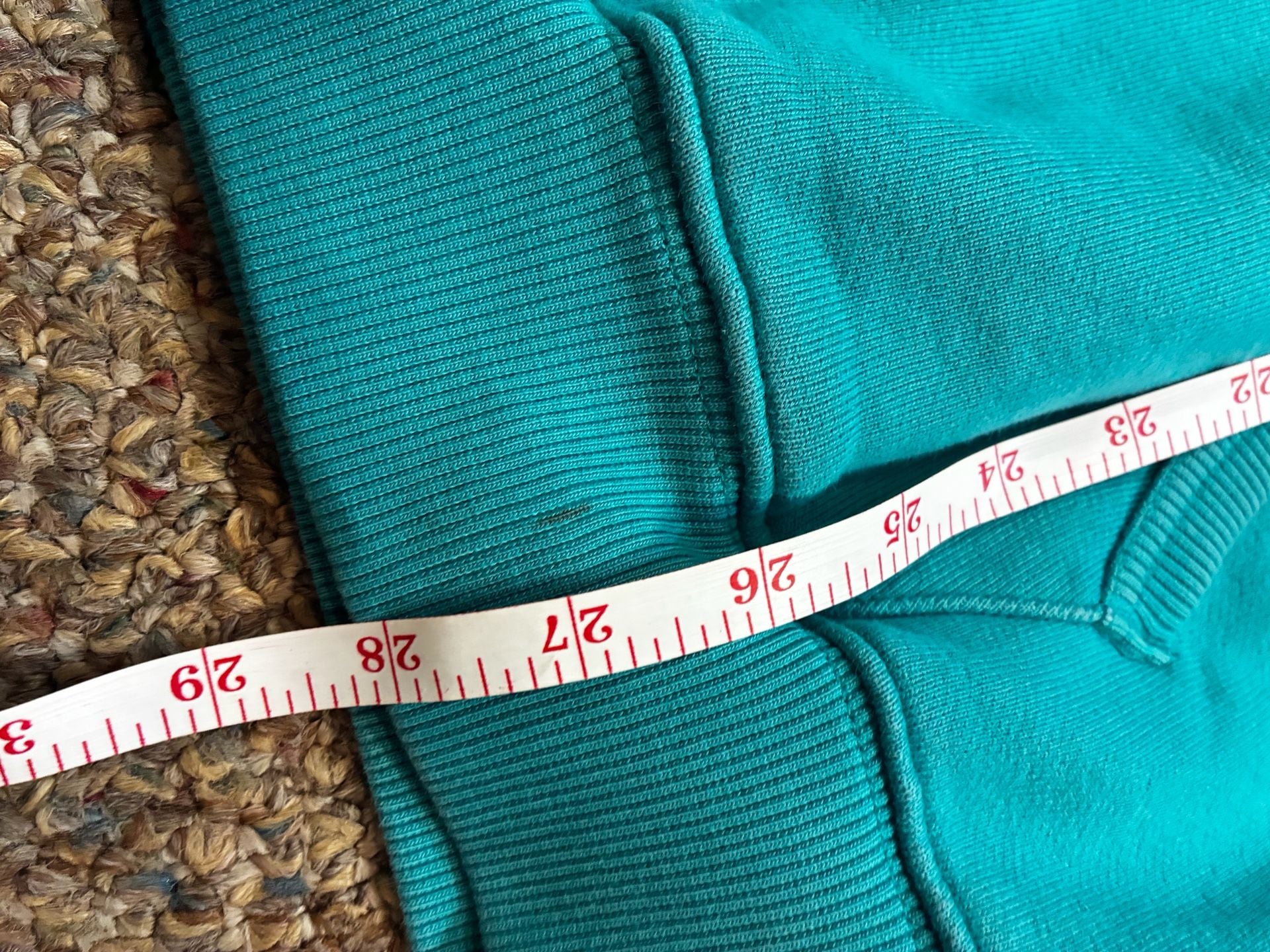 Tommy Jeans Hoodie Size L Teal Logo Sleeve Patches Sport Tech 8