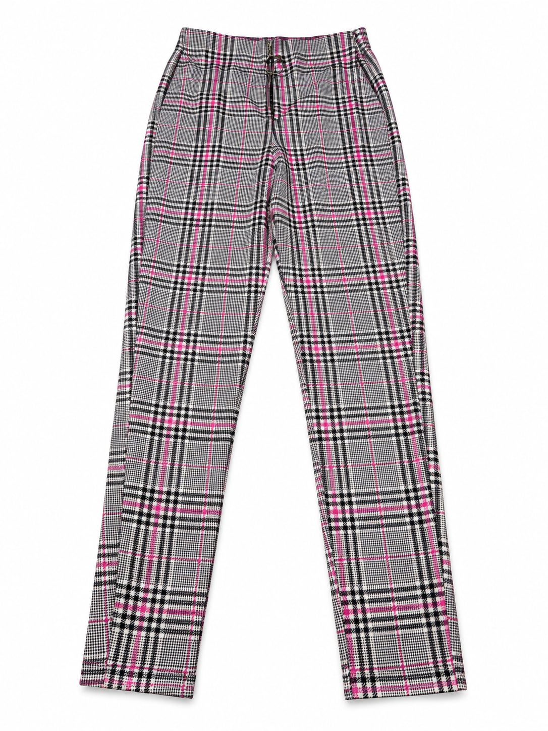 Plaid O-Ring Zip Front Pants 2