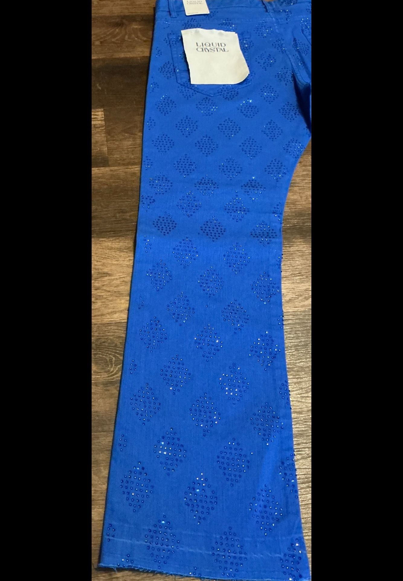 Liquid Crystal Diamond Crystal Rhinestone Stacked Jeans 9