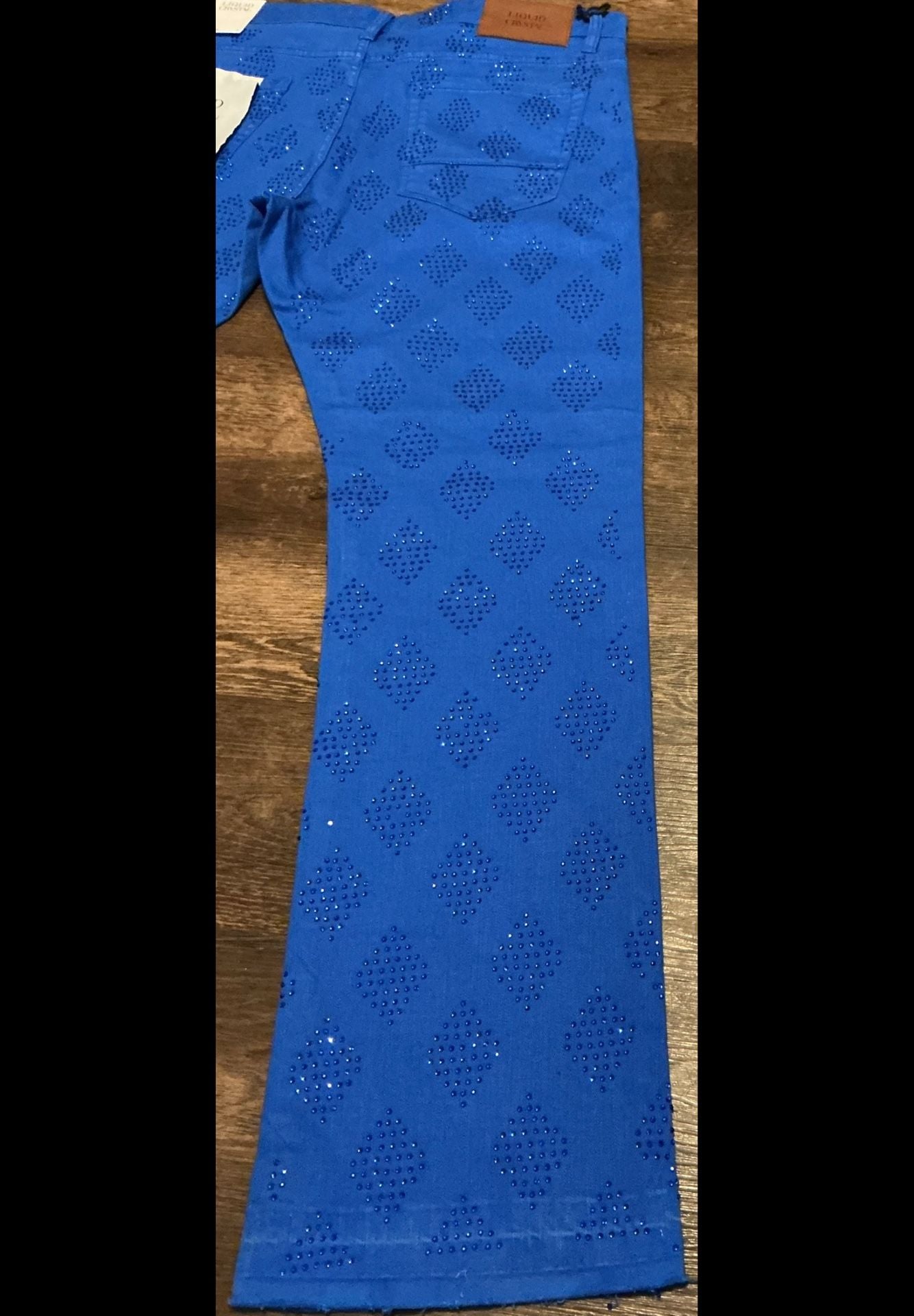 Liquid Crystal Diamond Crystal Rhinestone Stacked Jeans 10