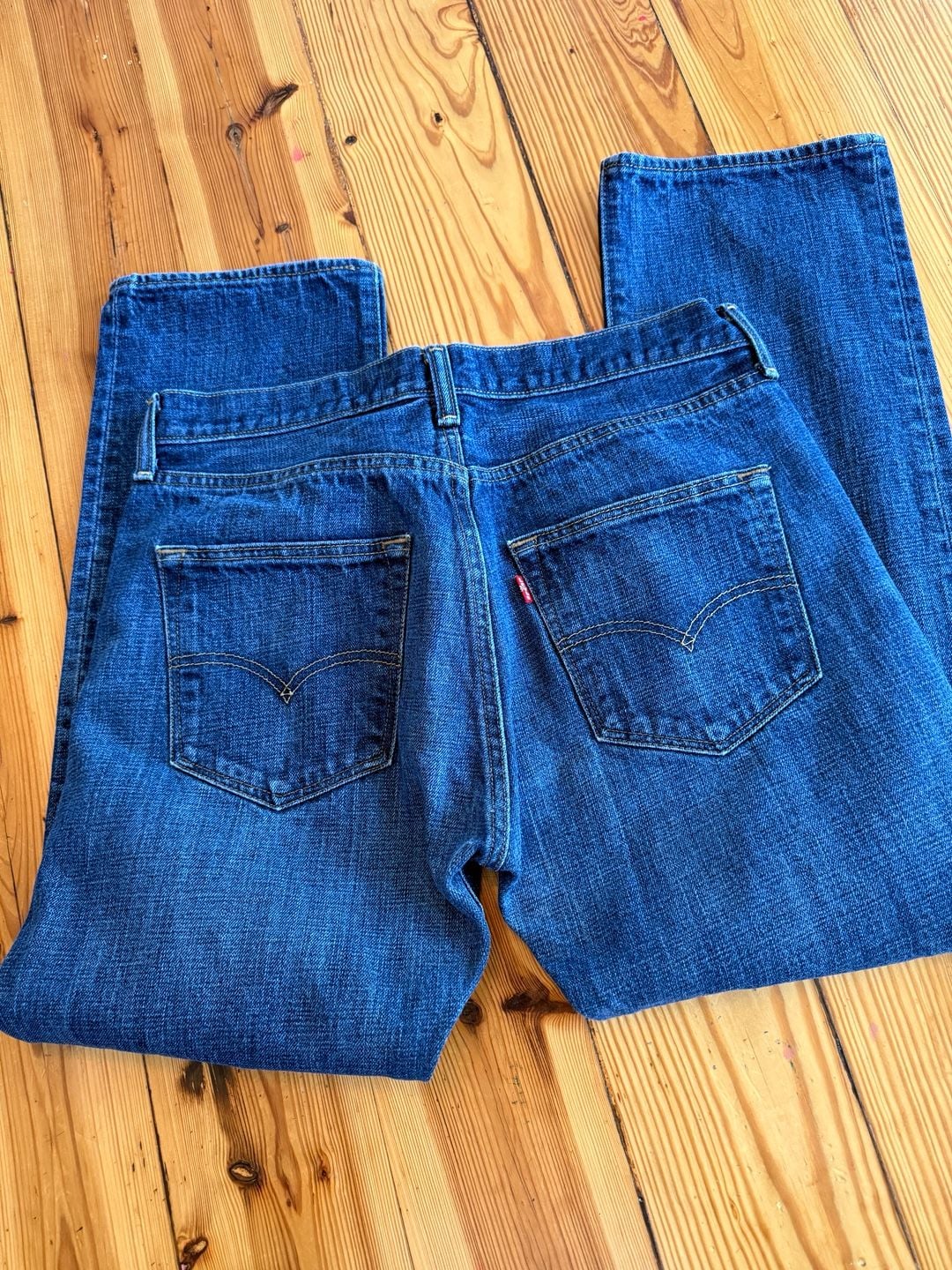 Levi's 501 Straight Leg Button Fly Jeans 34x30 Dark Wash Denim 4
