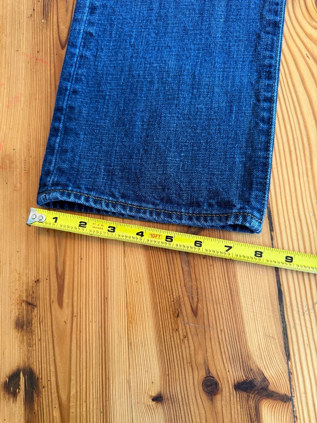 Levi's 501 Straight Leg Button Fly Jeans 34x30 Dark Wash Denim 5