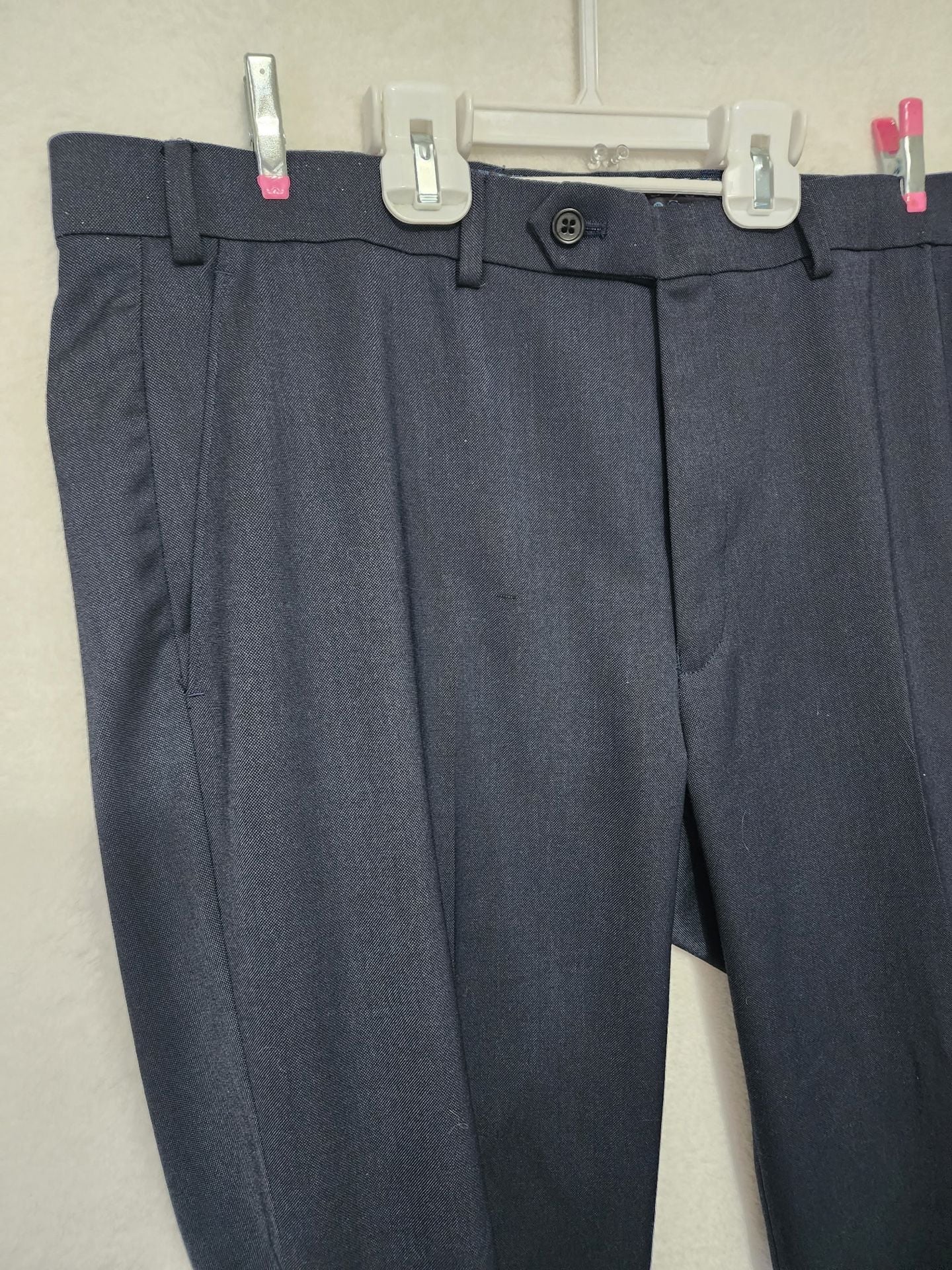 Michael Kors Dress Pants 36W x 32L Navy Blue Stretch Slim Fit Slacks 6