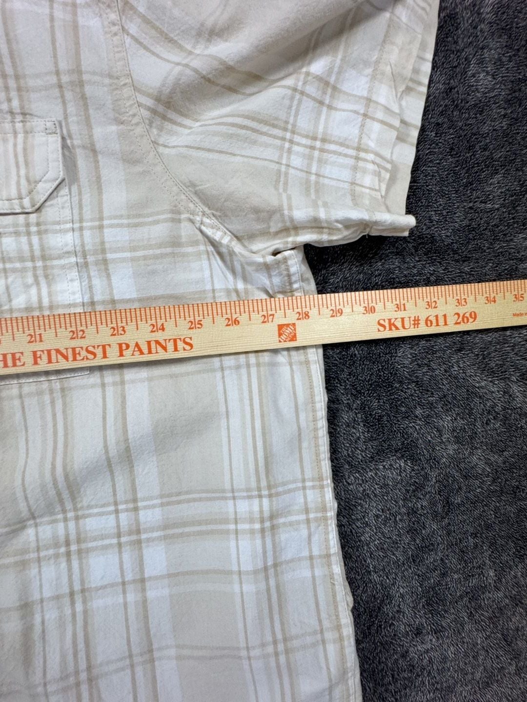 New Carhartt Loose Fit Plaid Short Sleeve Shirt 2XL Tan White 6