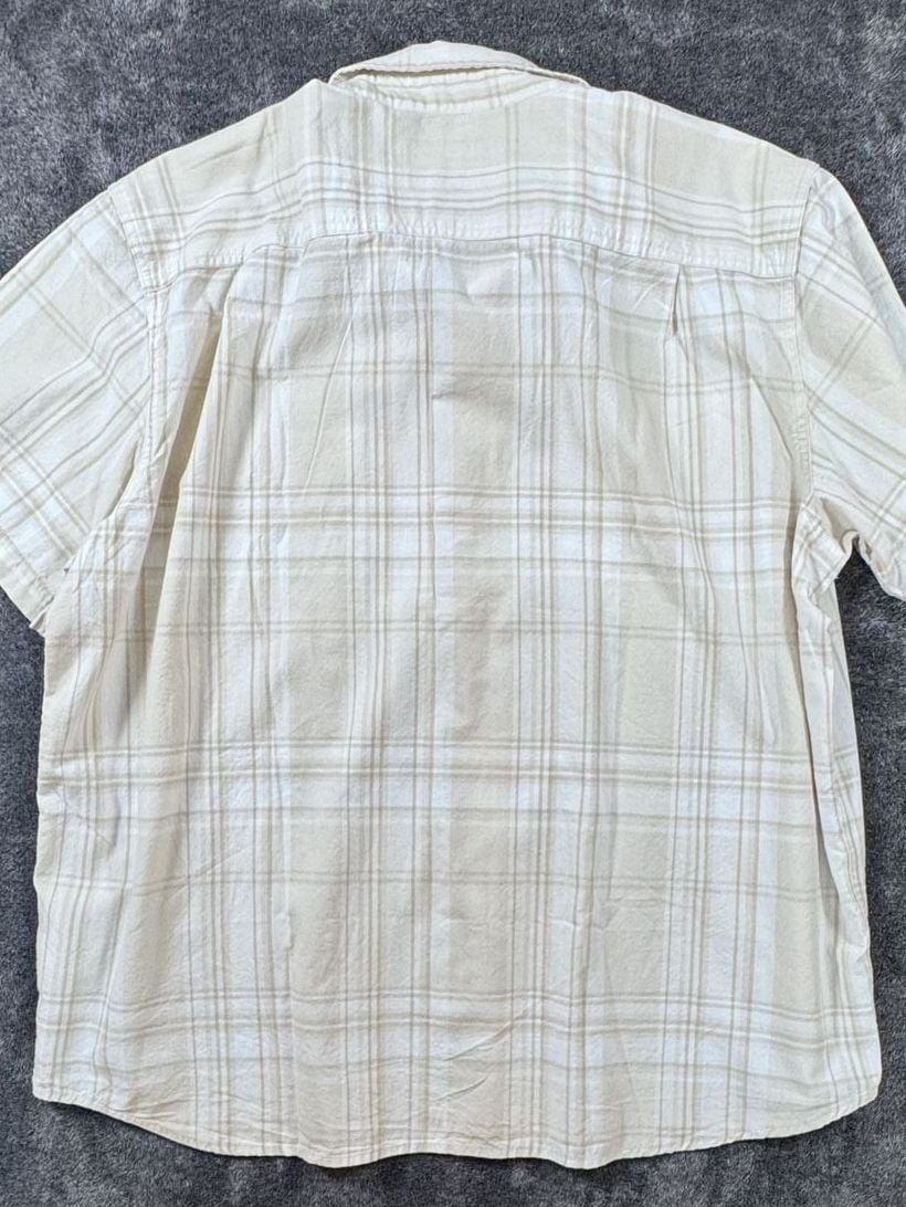 New Carhartt Loose Fit Plaid Short Sleeve Shirt 2XL Tan White 7