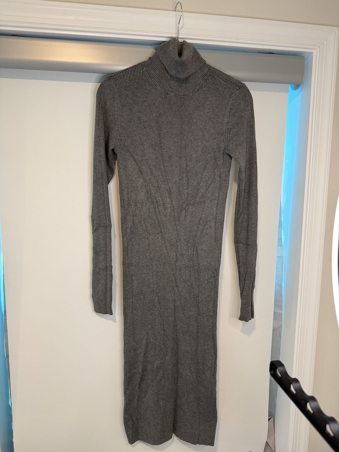Express Ribbed Turtleneck Sweater Dress Size S Gray 6