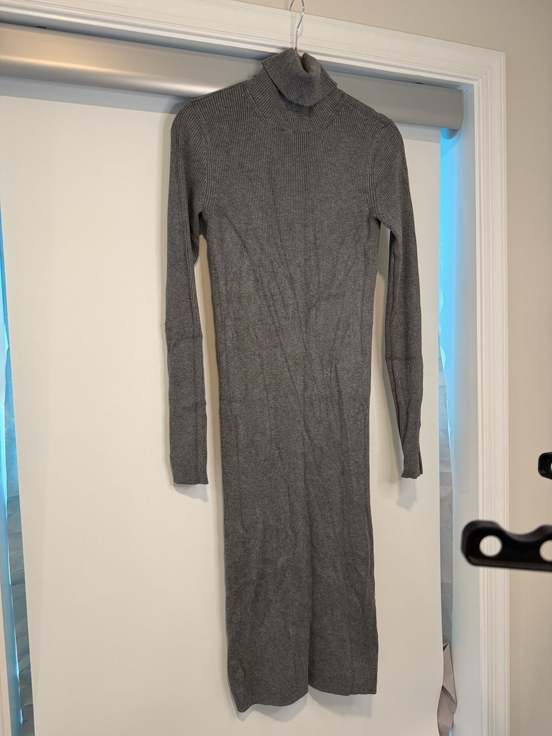 Express Ribbed Turtleneck Sweater Dress Size S Gray 8