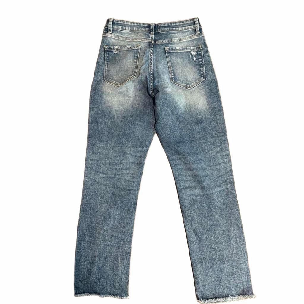 Dailylook Straight Distressed Jeans womens Size 30 Blue Raw Hem nwt 5