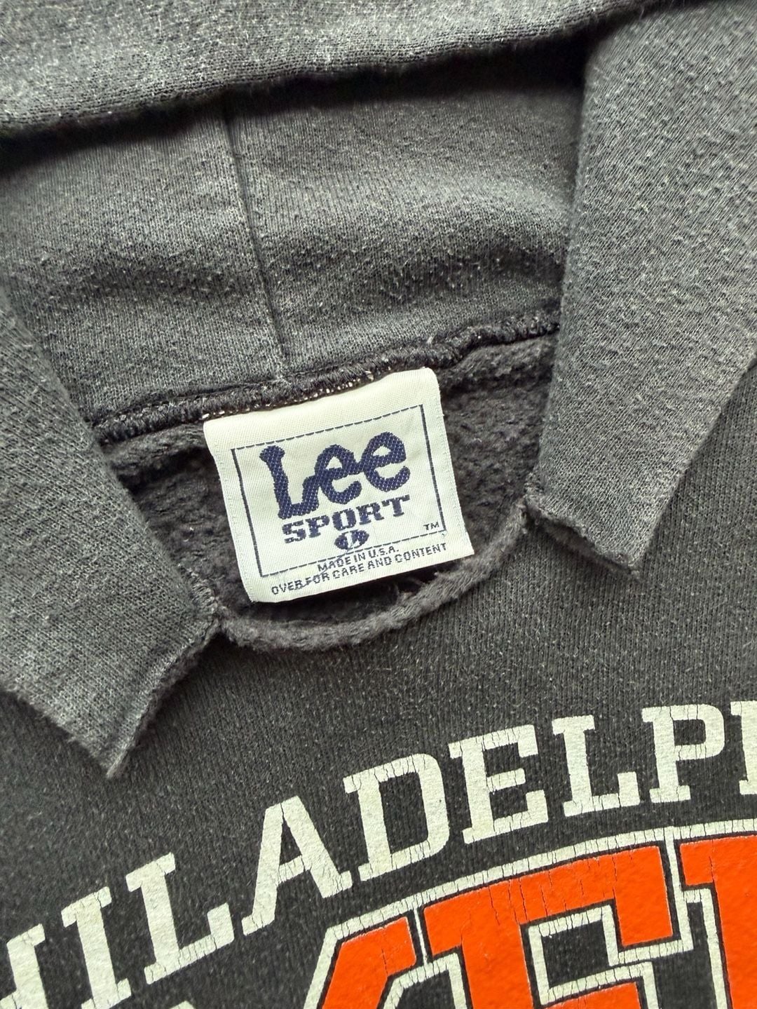Lee Sport Philadelphia Flyers Size L Vintage Black Hoodie Sweatshirt 4