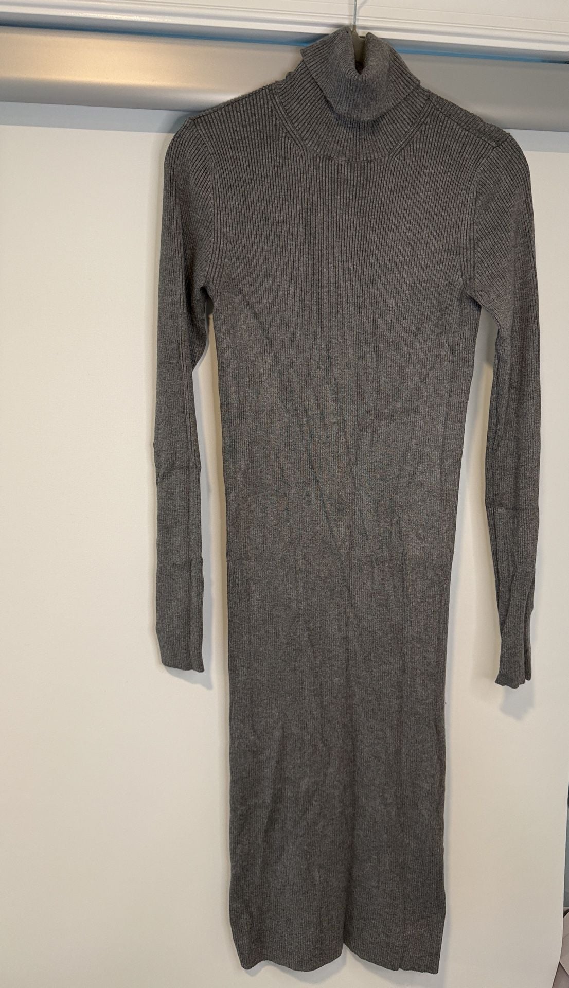 Express Ribbed Turtleneck Sweater Dress Size S Gray 4