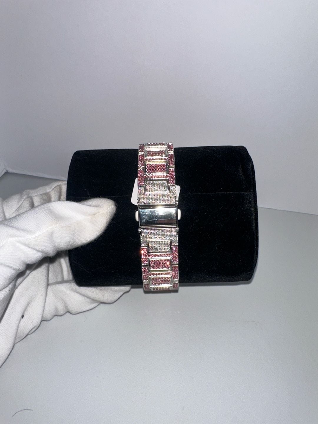 Pink & Silver Iced Out Rhinestone Fashion Watch 4