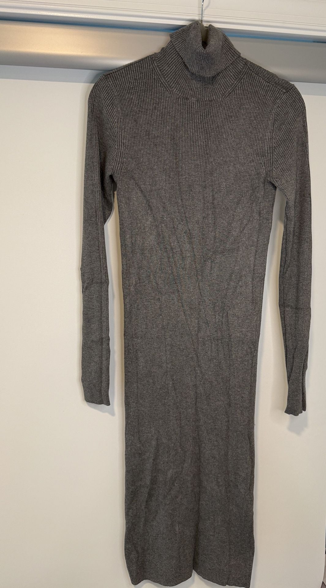 Express Ribbed Turtleneck Sweater Dress Size S Gray 5