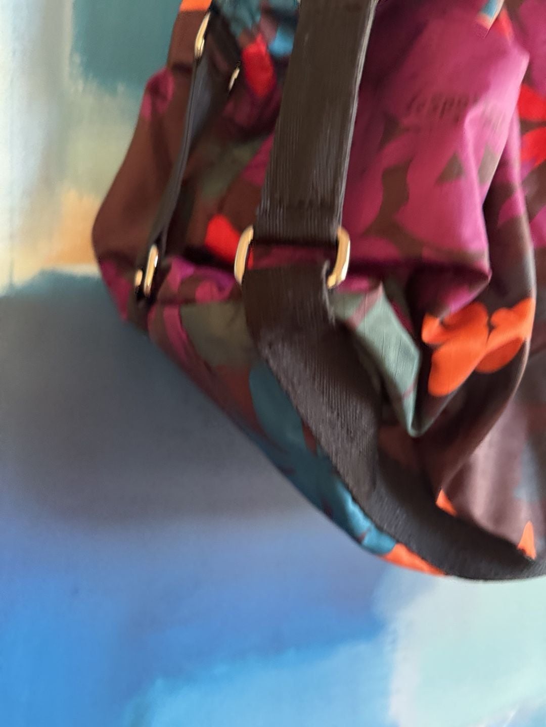 LeSportsac Floral Nylon Duffle Travel Bag Multi Color 3