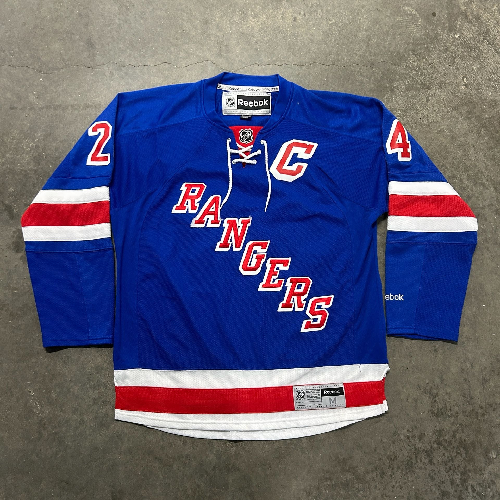 New York Rangers Ryan Callahan #24 Captain Reebok NHL Hockey Jersey Men’s M 2